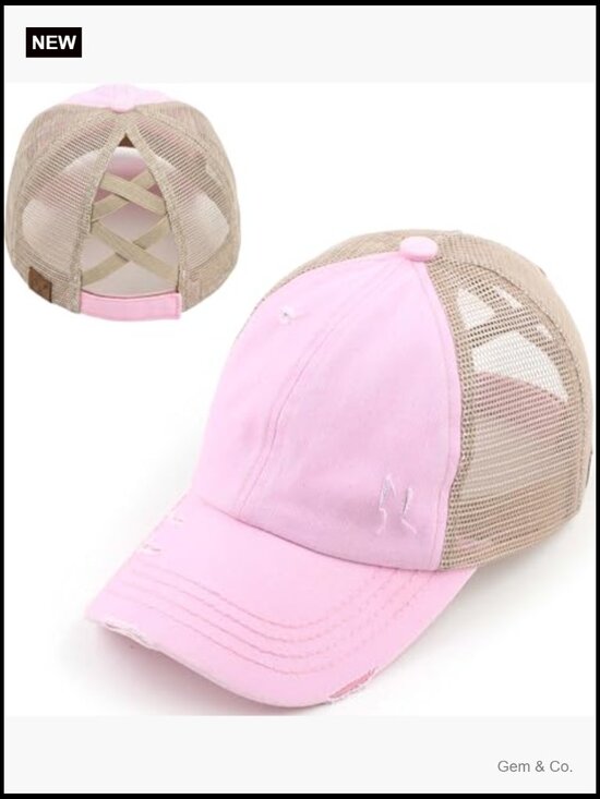 Women\'s Baseball Cap with Ponytail Hole Criss Cross Back Adjustable main image 5